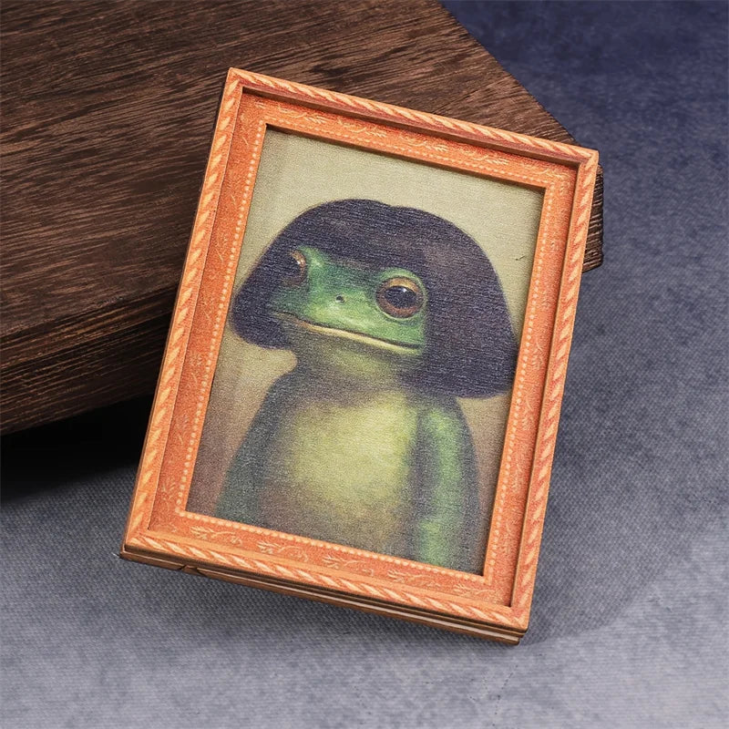 1Pc Mini Wooden Photo Frame Frog Fridge Magnet