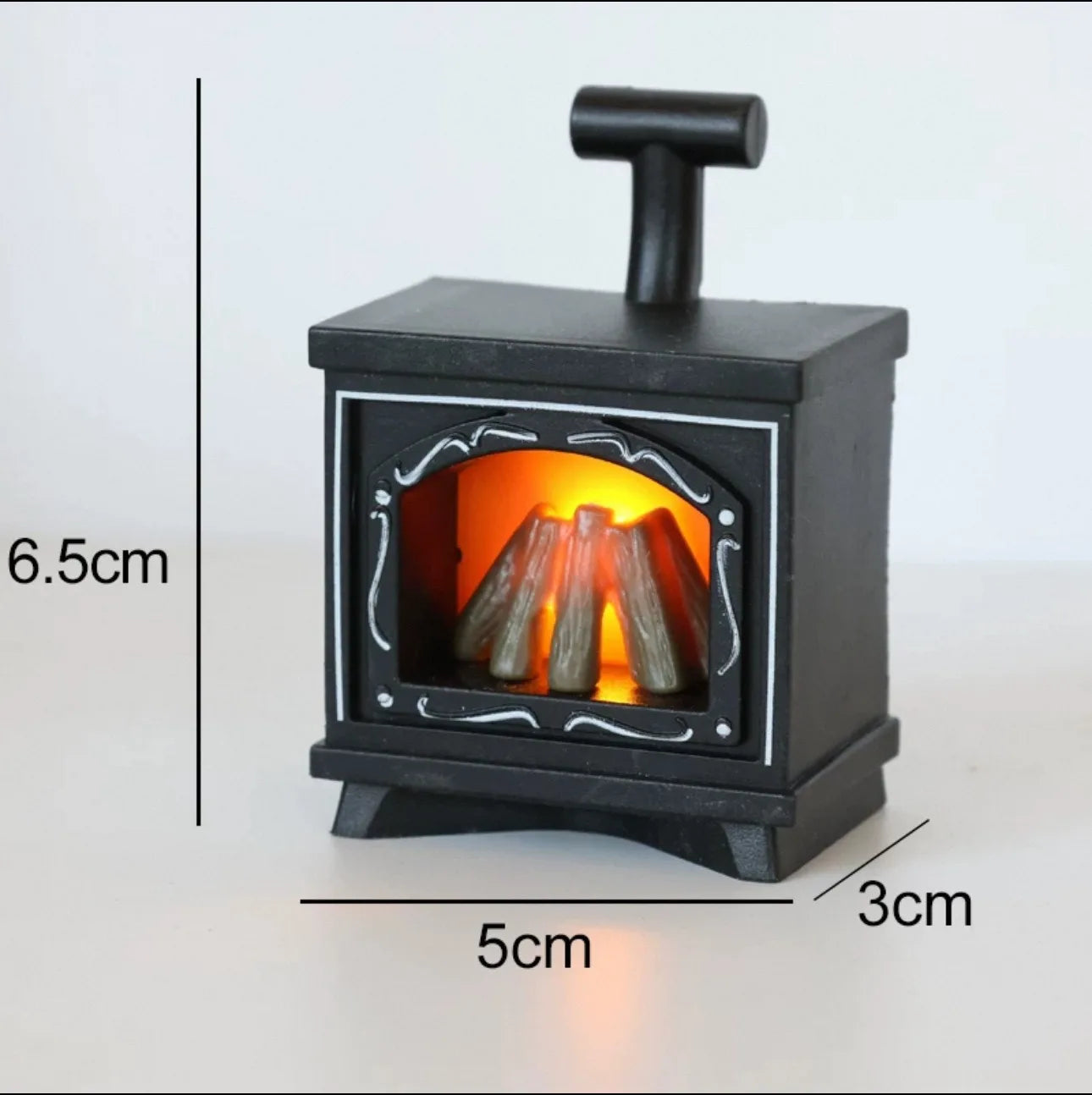 Mini Cat Fireplace Refrigerator with LED Night Light