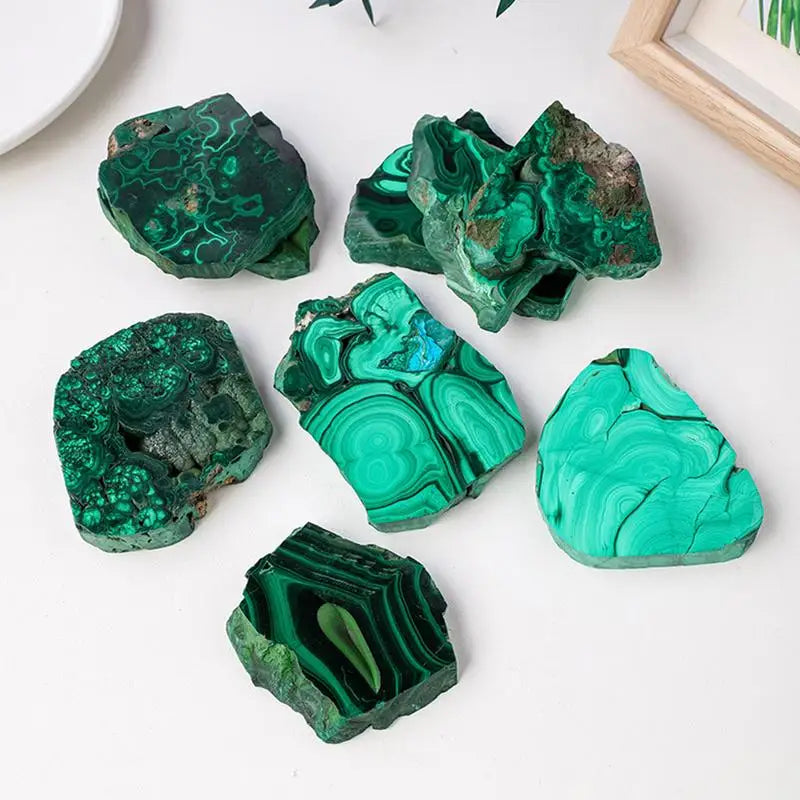 Natural Crystal Malachite Slice