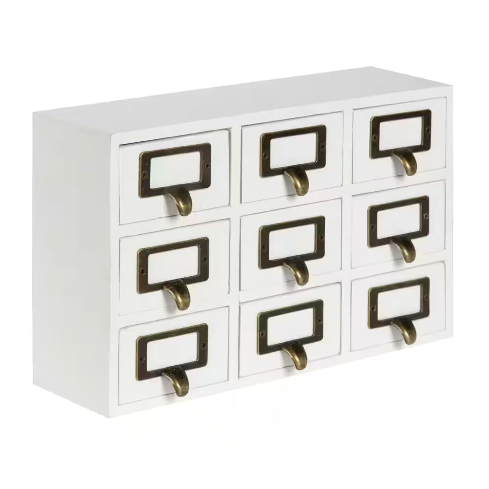 Apothecary White Wood Drawers