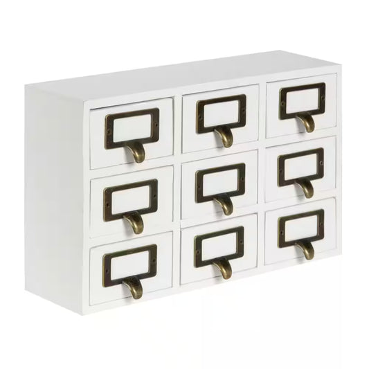 Apothecary White Wood Drawers
