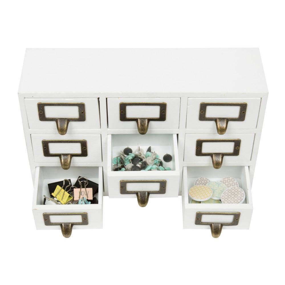 Apothecary White Wood Drawers