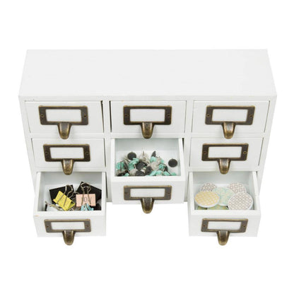 Apothecary White Wood Drawers