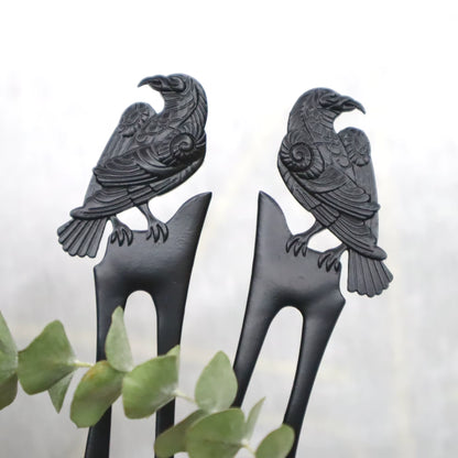 Raven Hair Stick Reversible Hairpin