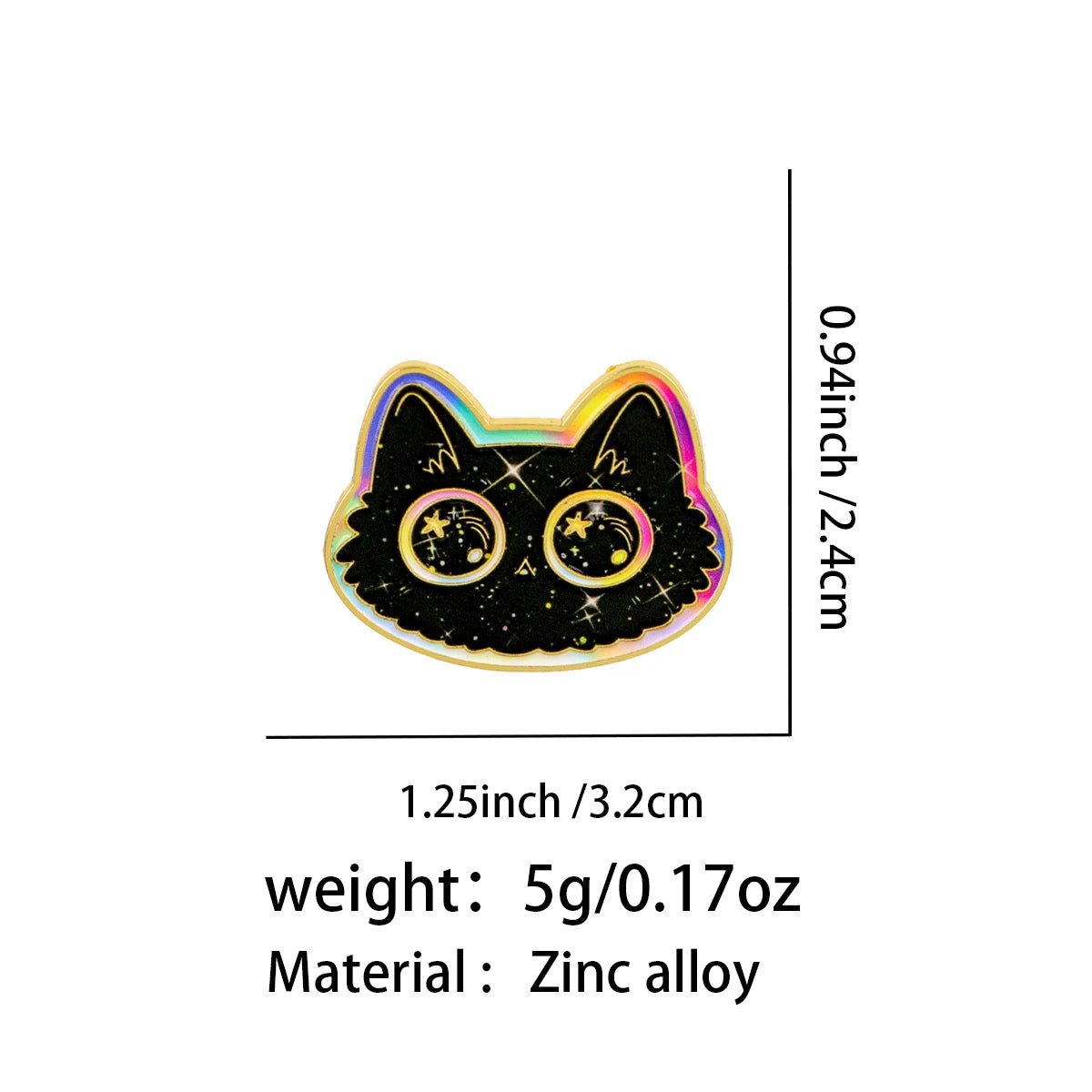 Kawaii Enamel Pin Cute Black Cat Brooch Pines Lapel Pins Badge on Backpack Clothing Accessories Animal Jewelry Friends Gifts