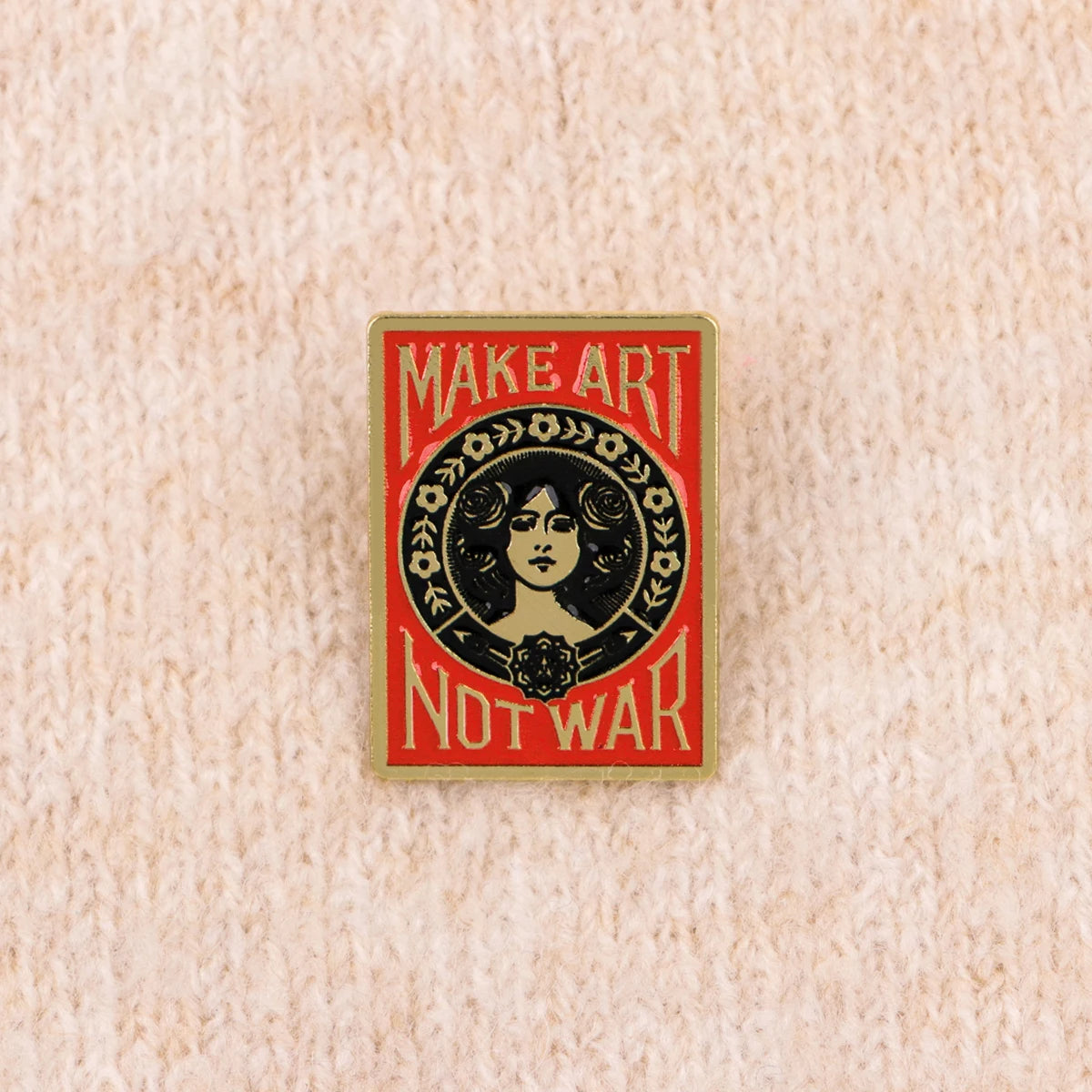 "MAKE ART NOT WAR" Enamel Pin Feminism Brooch Lapel Pins Badge on Backpack Clothing Accessories Fashion Jewelry Friends Gifts
