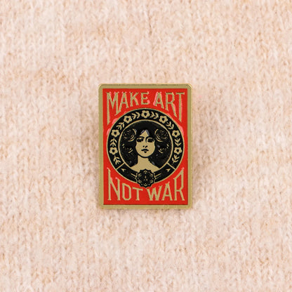 "MAKE ART NOT WAR" Enamel Pin Feminism Brooch Lapel Pins Badge on Backpack Clothing Accessories Fashion Jewelry Friends Gifts