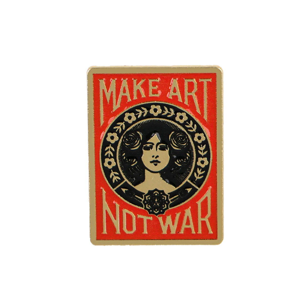 "MAKE ART NOT WAR" Enamel Pin Feminism Brooch Lapel Pins Badge on Backpack Clothing Accessories Fashion Jewelry Friends Gifts