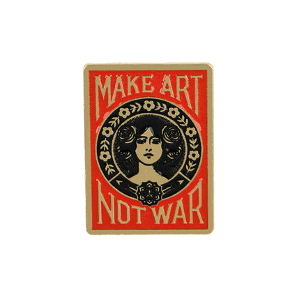 "MAKE ART NOT WAR" Enamel Pin Feminism Brooch Lapel Pins Badge on Backpack Clothing Accessories Fashion Jewelry Friends Gifts