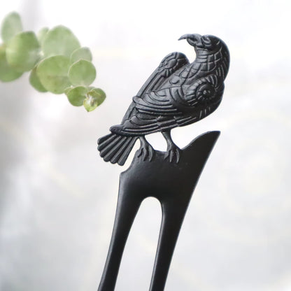 Raven Hair Stick Reversible Hairpin
