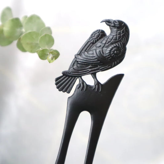 Raven Hair Stick Reversible Hairpin