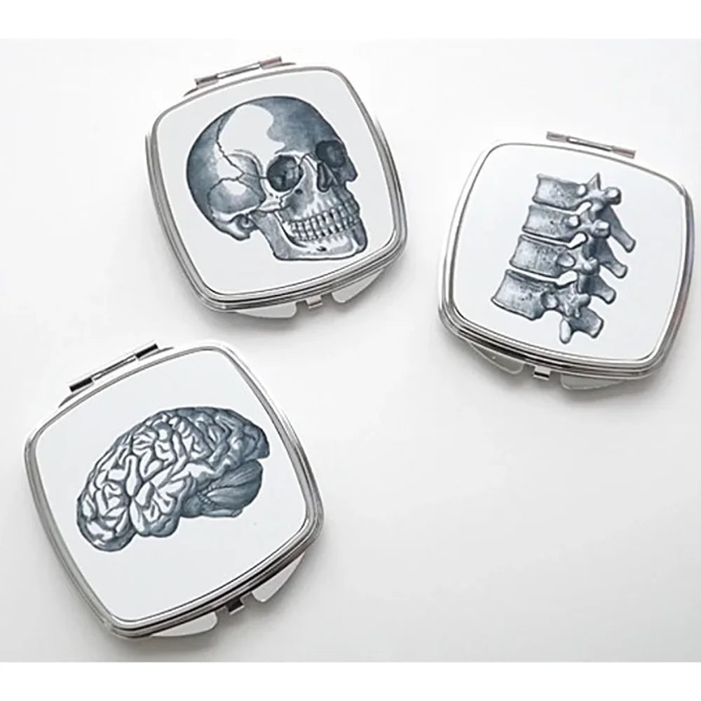 Goth Anatomical Heart Skull Anatomy Compact Mirror