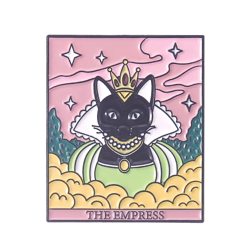 Tarot Enamel Pins Custom Sun Moon Stars Gothic Skeleton Lover Brooches Lapel Badges Bag Punk Dark Witch Jewelry Gift for Kids