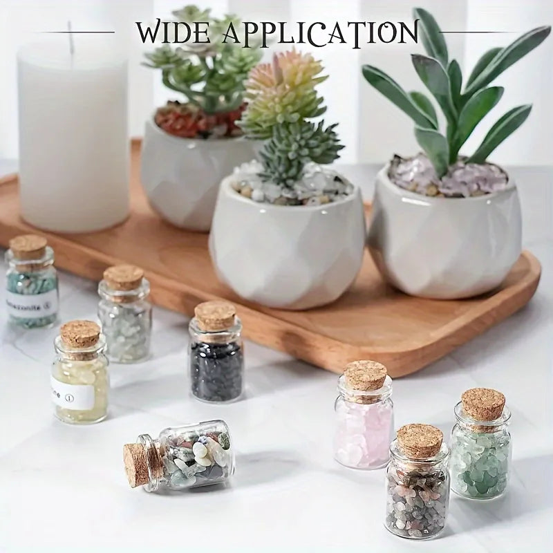 12Pcs Crystal Gemstone Chip Bottles