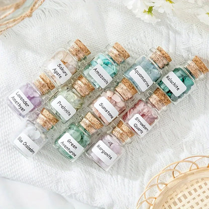 12Pcs Crystal Gemstone Chip Bottles