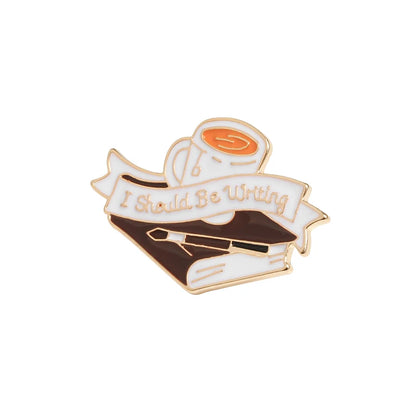 Black Punk Magic Book Enamel Pins Funny Library Books Brooches Backpack Clothes Metal Lapel Pin Badges Jewelry Gifts for Friends