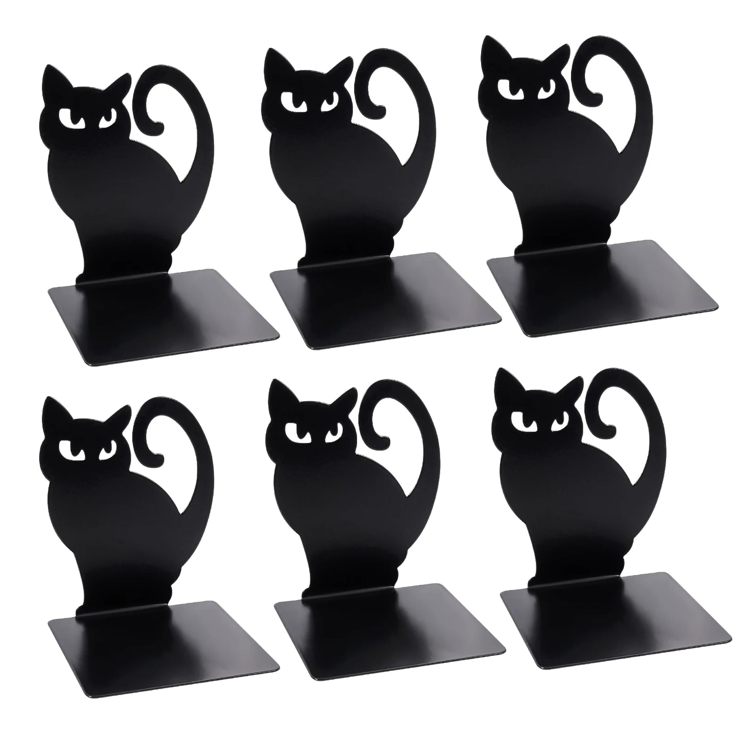 Black Cat Book Ends Heavy Book Stand Shelf Book Rack Iron Bookends Stand Iron Organizer Book Home Desk Stationery