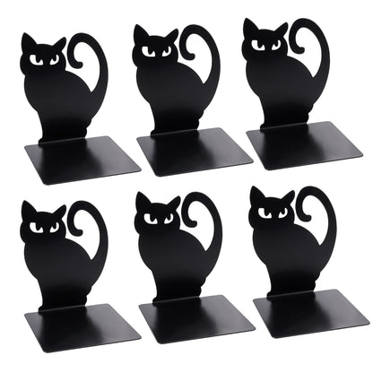 Black Cat Book Ends Heavy Book Stand Shelf Book Rack Iron Bookends Stand Iron Organizer Book Home Desk Stationery