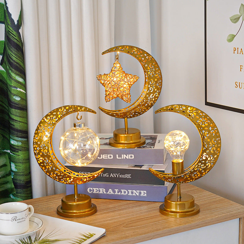 LED Iron Star Moon Ball Night Light