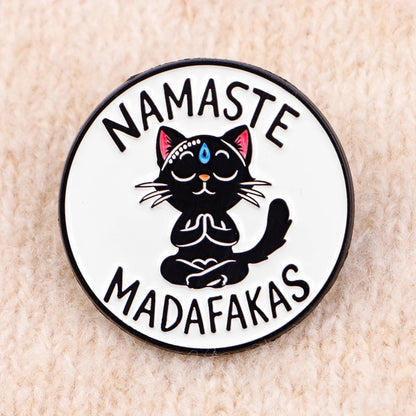 Yoga Cat Enamel Pin Cartoon Brooch Pines Lapel Pins Badge on Backpack Clothing Accessories Animal Jewelry Friends Gifts