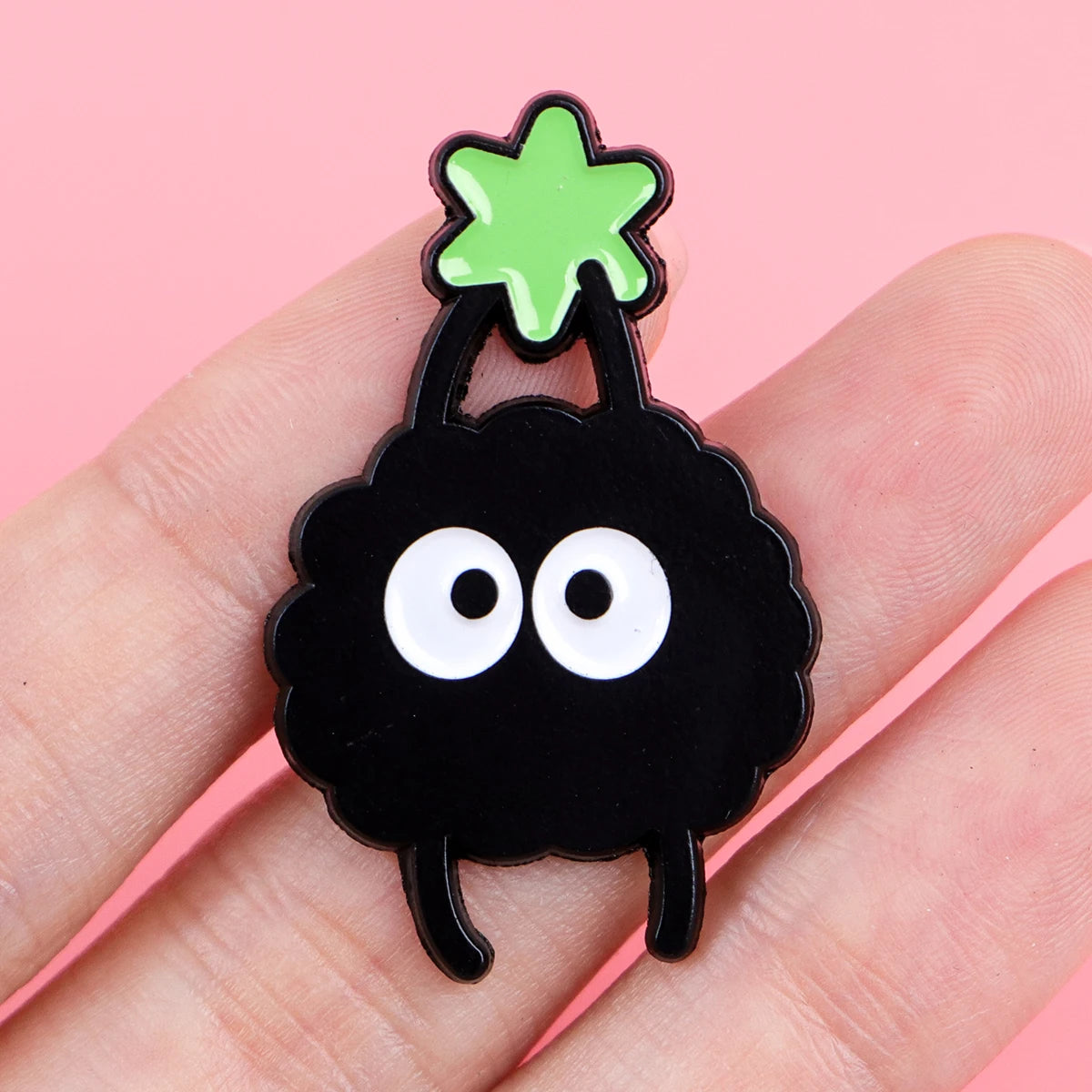 Cute Black Charcoal Enamel Pin Anime Elf Badges on Backpack Women'S Brooches Hat Lapel Pins Cosplay Accessories Toys Gifts