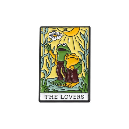 Frog and Toad Enamel Pins Couple Skiing by Boat Park Dating Brooches Lapel Badges Cartoon Animal Jewelry Gift for Lover Friends