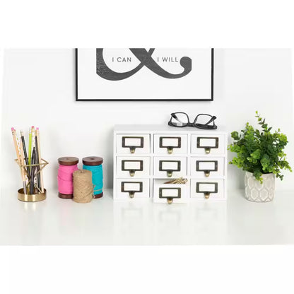 Apothecary White Wood Drawers