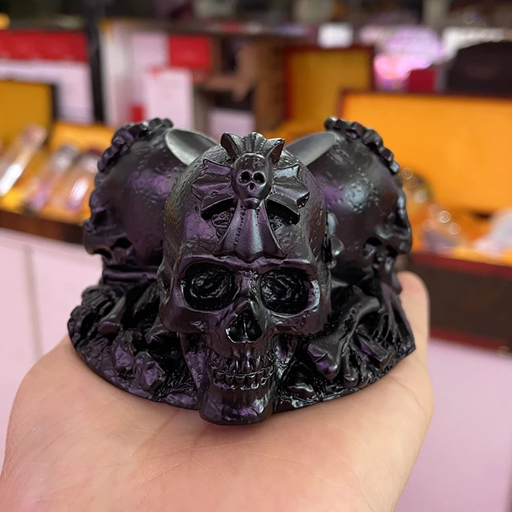 Carved Skull Stand for Crystal Ball Base Holder Environmental Resin Figurines Display Statue Home Ornament for 50-100Mm Sphere