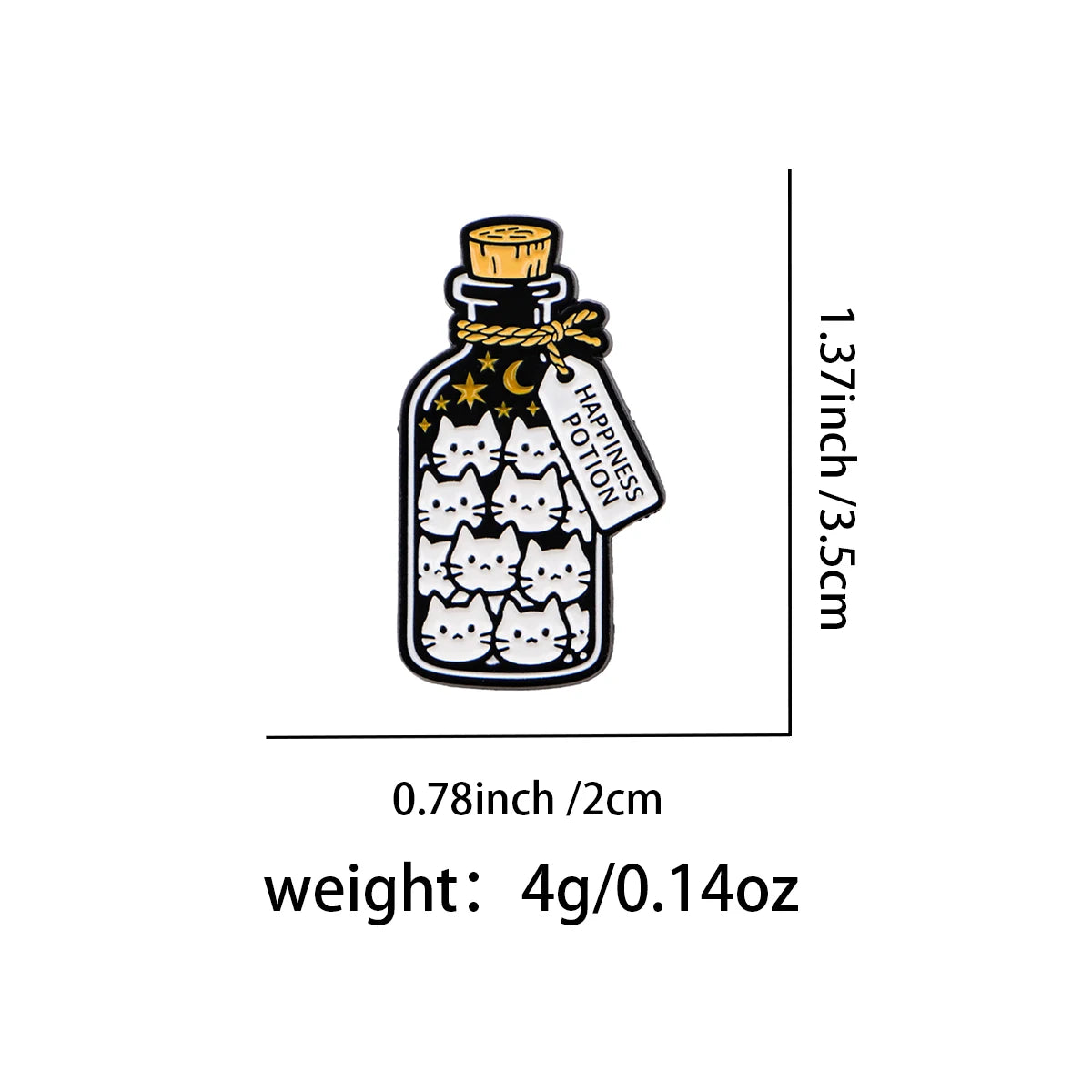 Cute Bottle Cat Enamel Pin Cartoon Brooch Pines Lapel Pins Badge on Backpack Clothing Accessories Animal Jewelry Friends Gifts