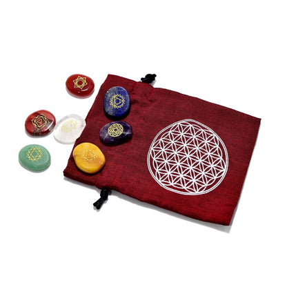 7 Engraved Crystals Chakra Set