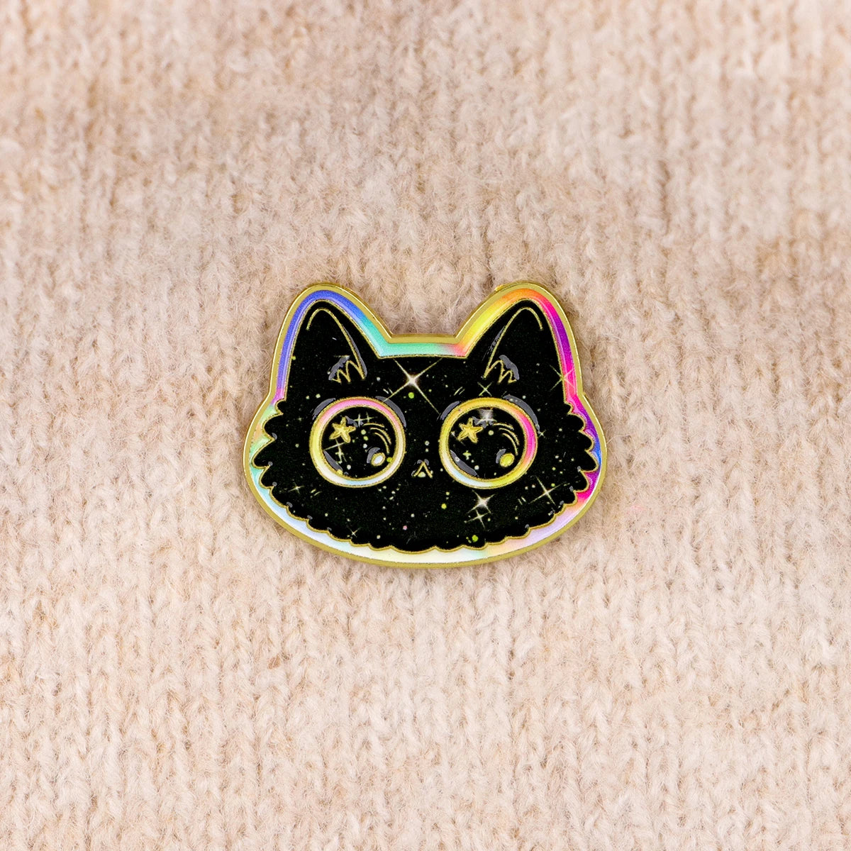Kawaii Enamel Pin Cute Black Cat Brooch Pines Lapel Pins Badge on Backpack Clothing Accessories Animal Jewelry Friends Gifts
