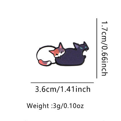 Funny Cat Enamel Pin Cartoon Animal Brooch Pines Lapel Pins Badge on Backpack Clothing Accessories Fashion Jewelry Friends Gifts