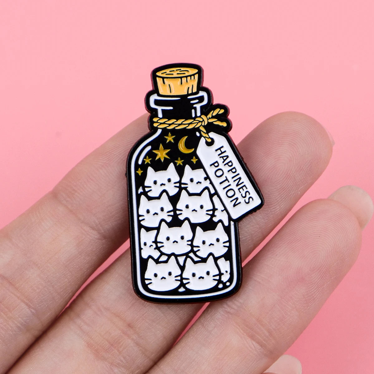 Cute Bottle Cat Enamel Pin Cartoon Brooch Pines Lapel Pins Badge on Backpack Clothing Accessories Animal Jewelry Friends Gifts