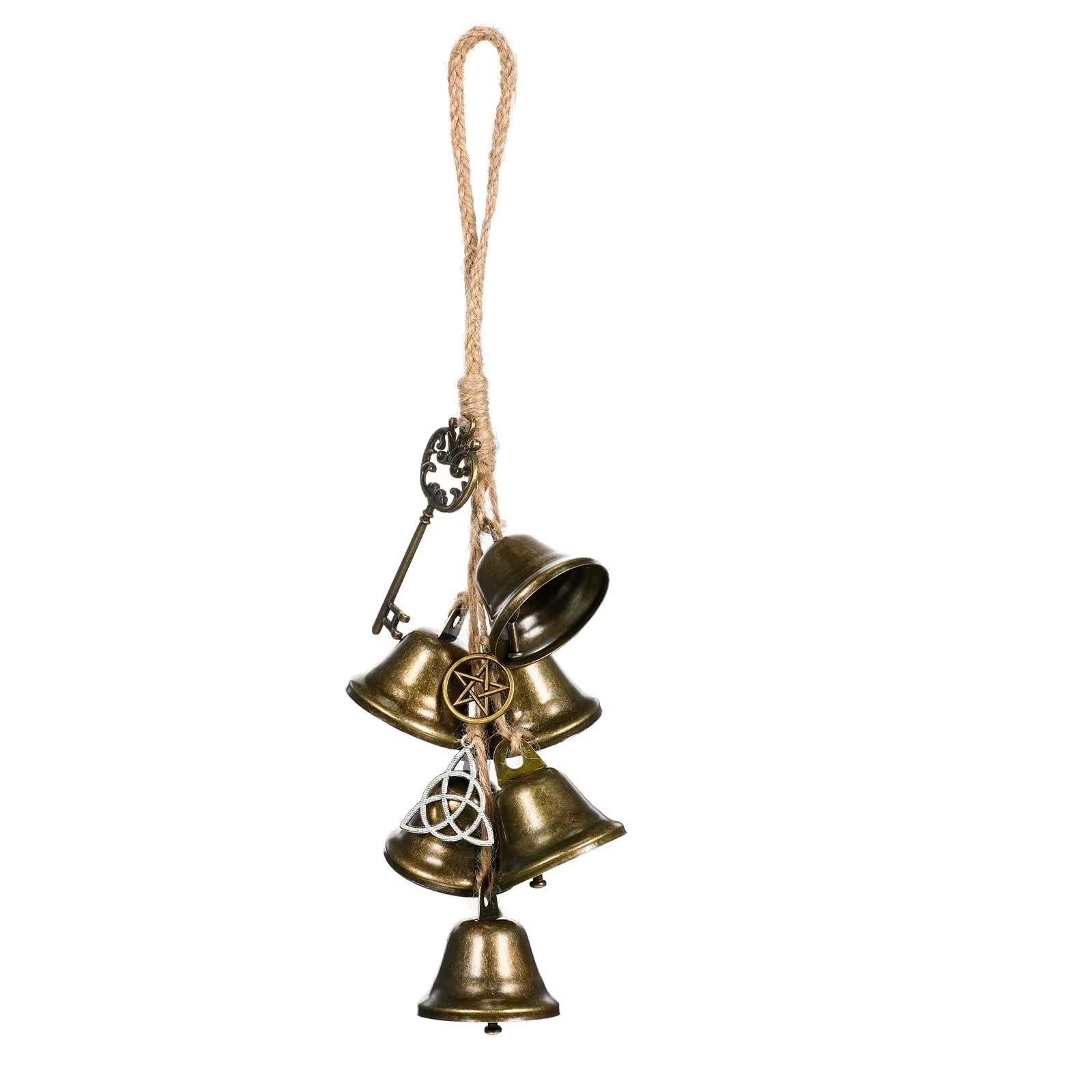 Witch Bells Protection Hangers Wreath Handmade Hanging Magic Wind Chimes for Home Door Doorknob Witchcraft Decora