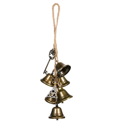 Witch Bells Protection Hangers Wreath Handmade Hanging Magic Wind Chimes for Home Door Doorknob Witchcraft Decora