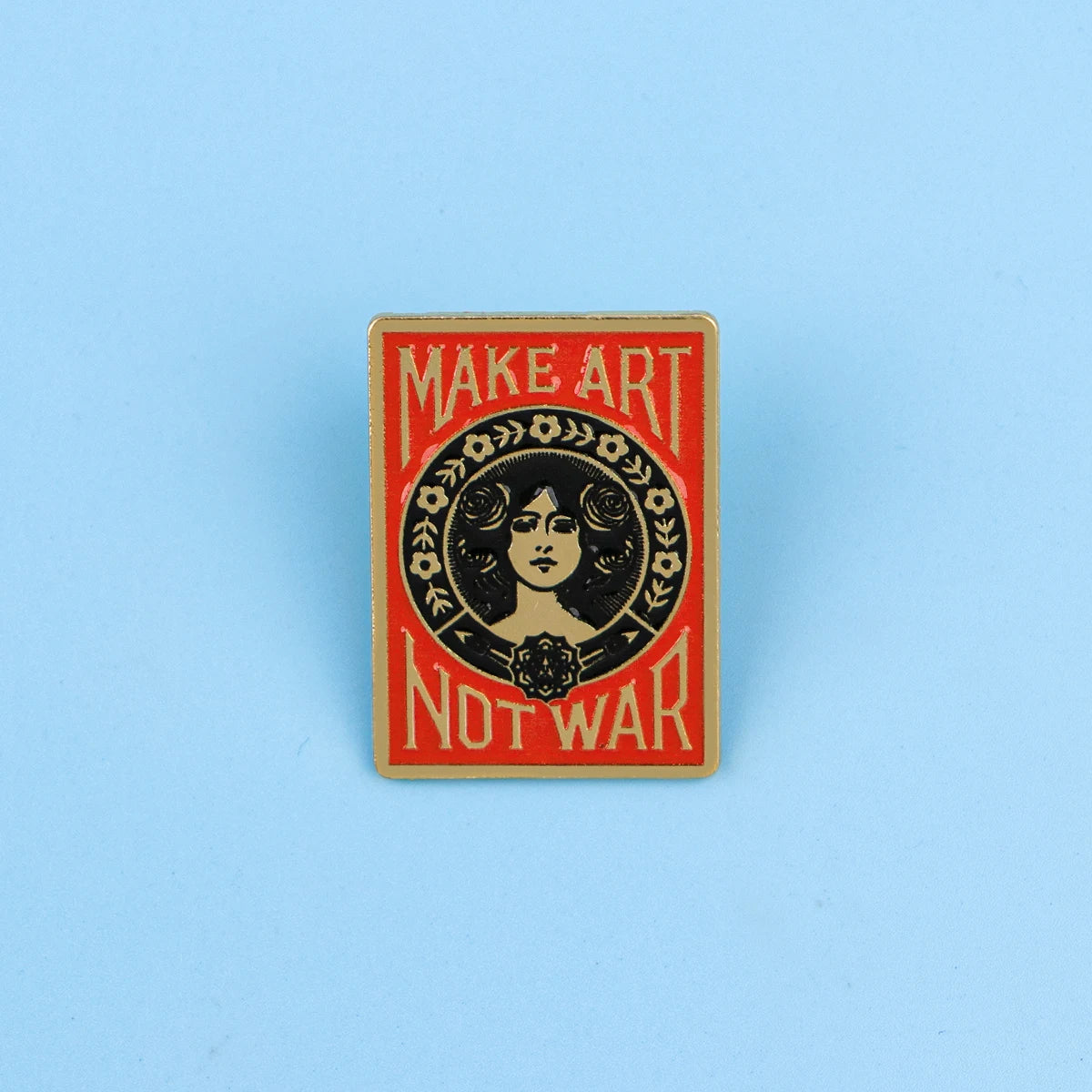 "MAKE ART NOT WAR" Enamel Pin Feminism Brooch Lapel Pins Badge on Backpack Clothing Accessories Fashion Jewelry Friends Gifts