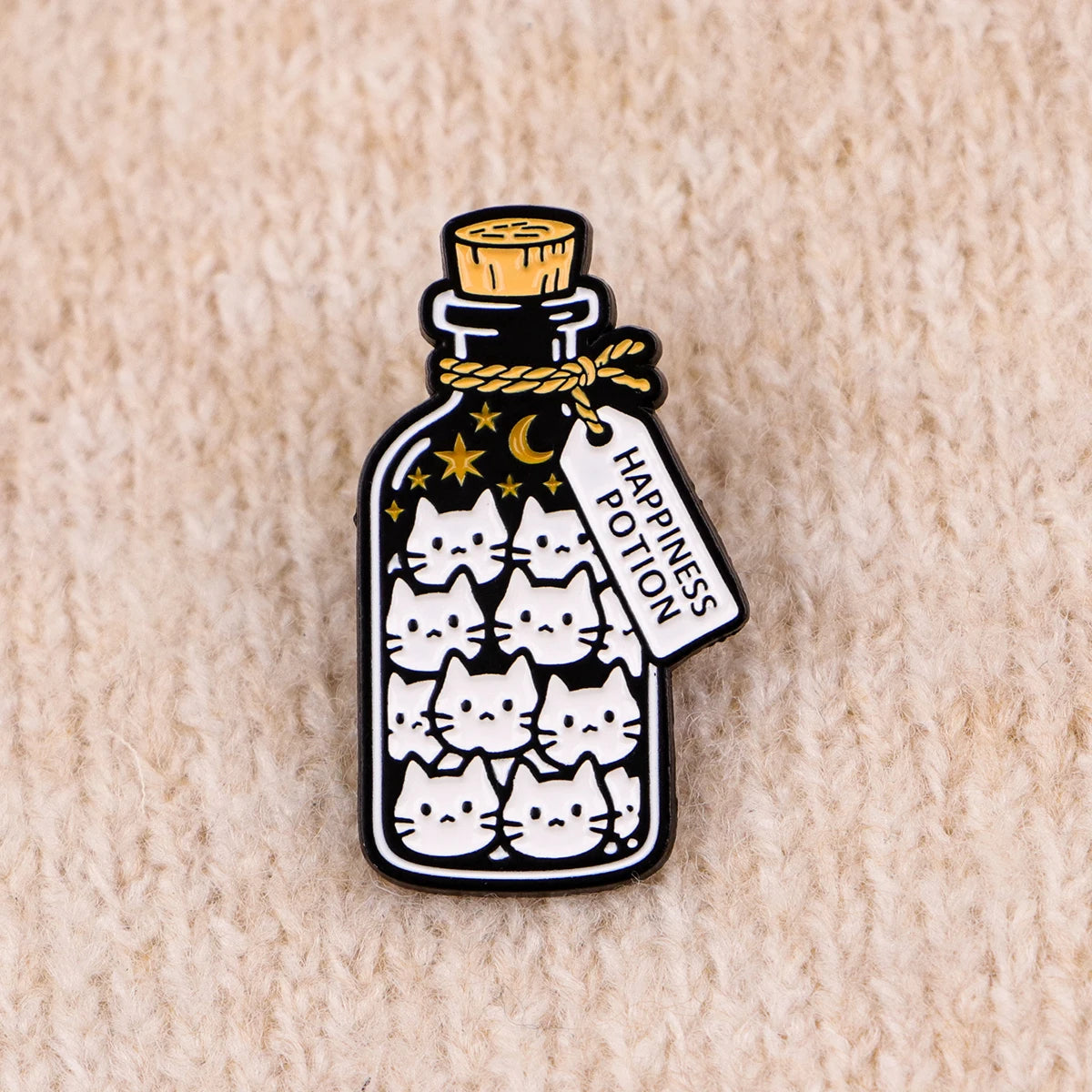 Cute Bottle Cat Enamel Pin Cartoon Brooch Pines Lapel Pins Badge on Backpack Clothing Accessories Animal Jewelry Friends Gifts