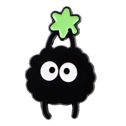 Cute Black Charcoal Enamel Pin Anime Elf Badges on Backpack Women'S Brooches Hat Lapel Pins Cosplay Accessories Toys Gifts