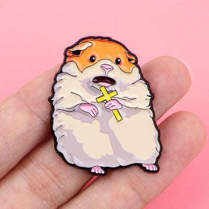 Cute Hamster Enamel Pin Cute Mouse Brooch Pines Lapel Pins Badge on Backpack Clothing Accessories Animal Jewelry Birthday Gifts