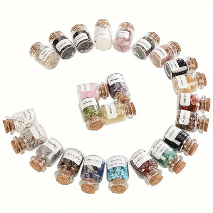 12Pcs Crystal Gemstone Chip Bottles