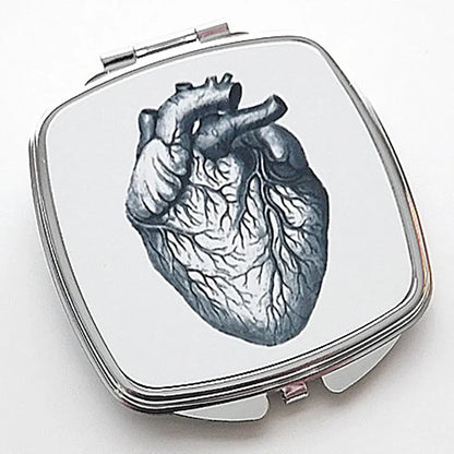 Goth Anatomical Heart Skull Anatomy Compact Mirror