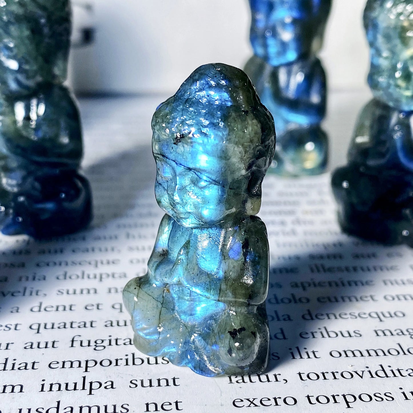 1PC High Quality Random Labradorite Sitting Buddha Natural Carving,Gemstone Jewelry,Glitter, Healing Crystal, Birthday Gift