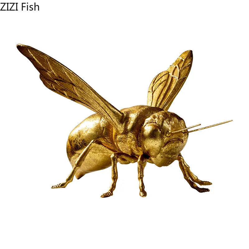 Mantis/Cricket Golden Insect Statue Desk Decoration Honeybee Sculpture Simulated Insect Ornaments Living Room Furnishings