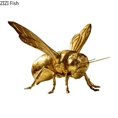 Mantis/Cricket Golden Insect Statue Desk Decoration Honeybee Sculpture Simulated Insect Ornaments Living Room Furnishings