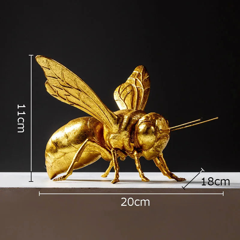 Mantis/Cricket Golden Insect Statue Desk Decoration Honeybee Sculpture Simulated Insect Ornaments Living Room Furnishings