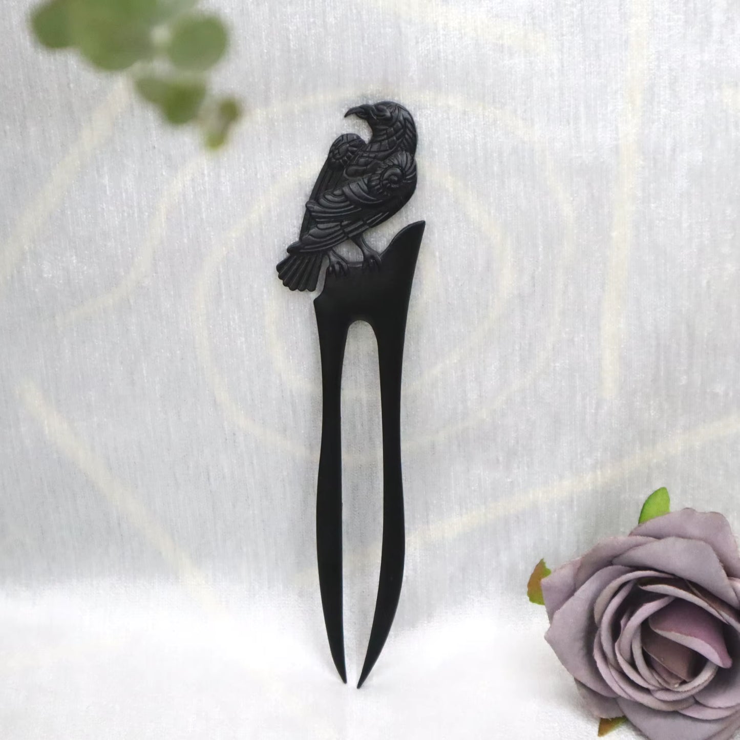 Raven Hair Stick Reversible Hairpin