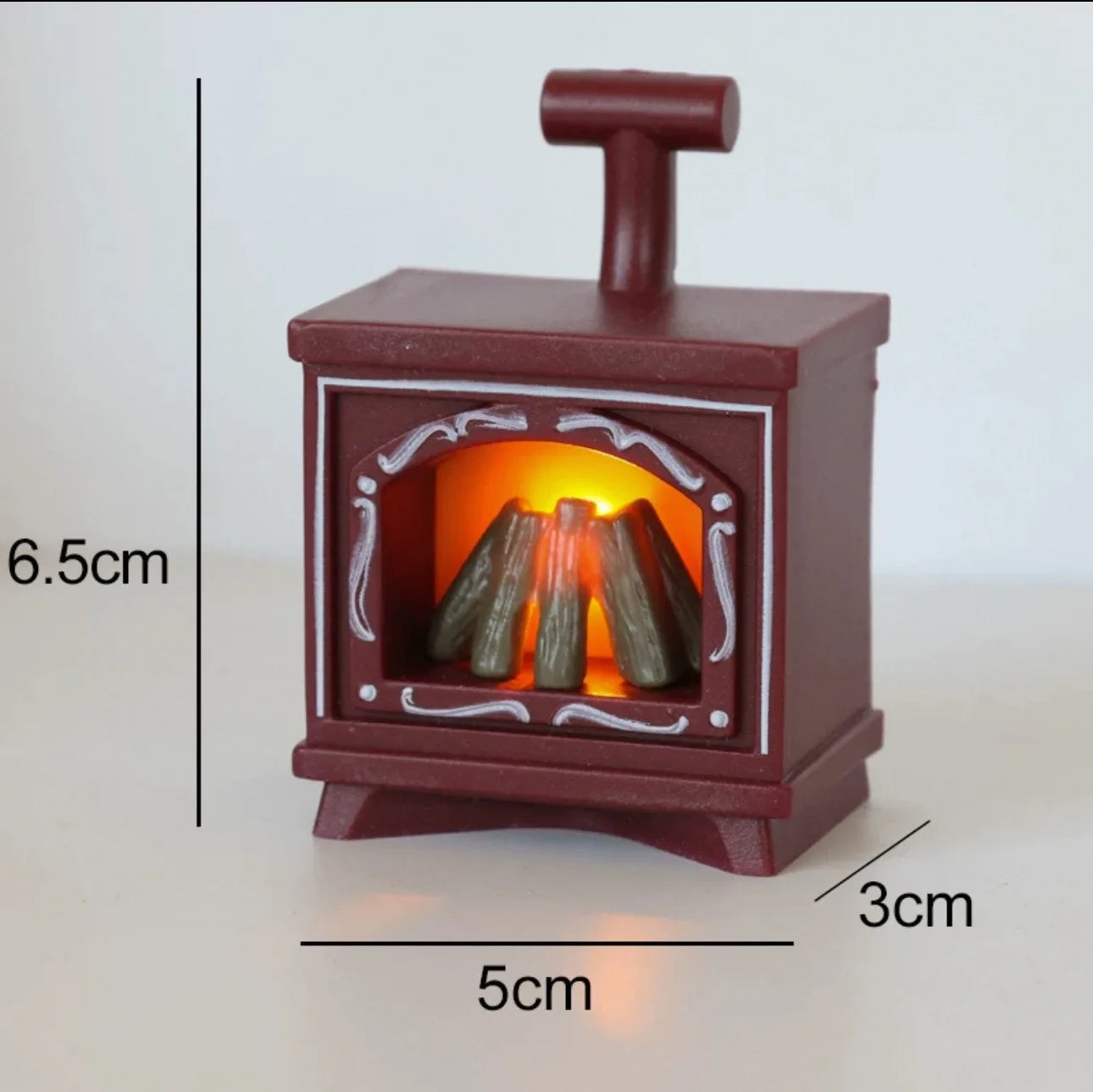 Mini Cat Fireplace Refrigerator with LED Night Light