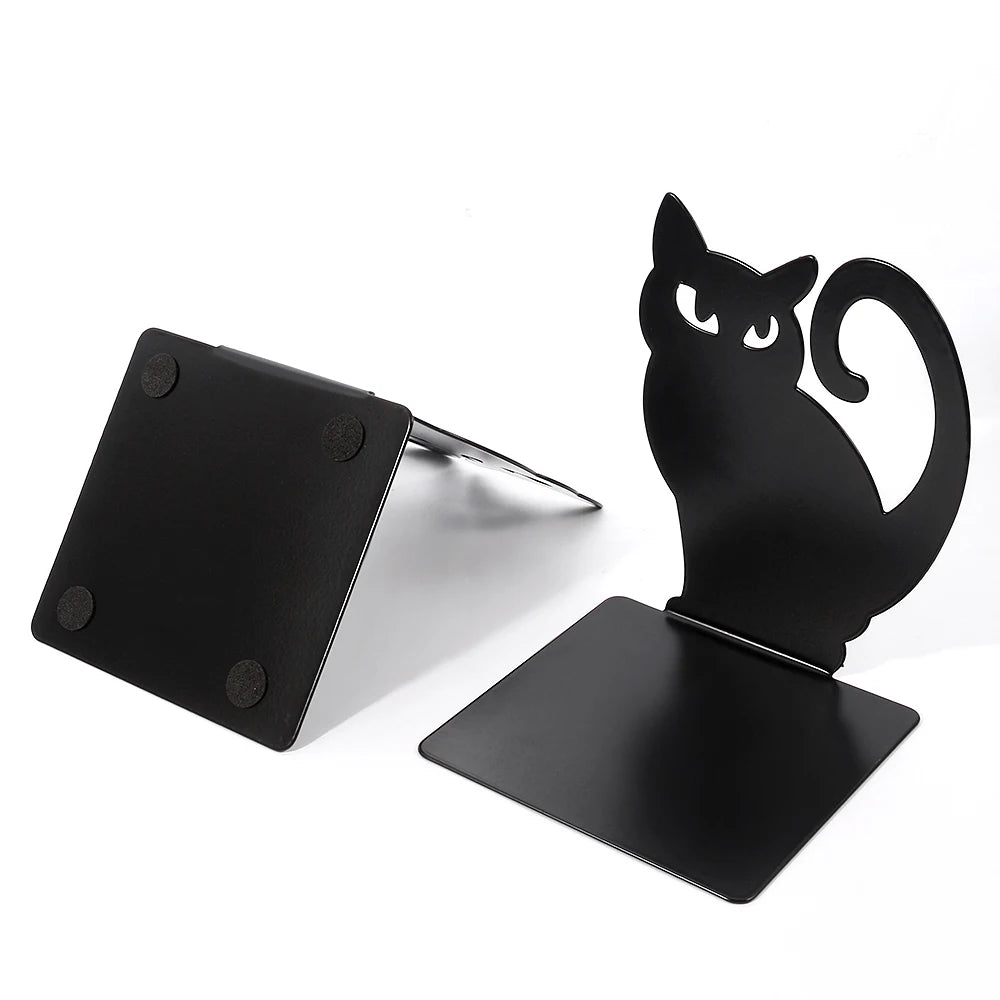 Black Cat Book Ends Heavy Book Stand Shelf Book Rack Iron Bookends Stand Iron Organizer Book Home Desk Stationery