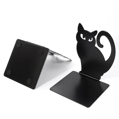 Black Cat Book Ends Heavy Book Stand Shelf Book Rack Iron Bookends Stand Iron Organizer Book Home Desk Stationery
