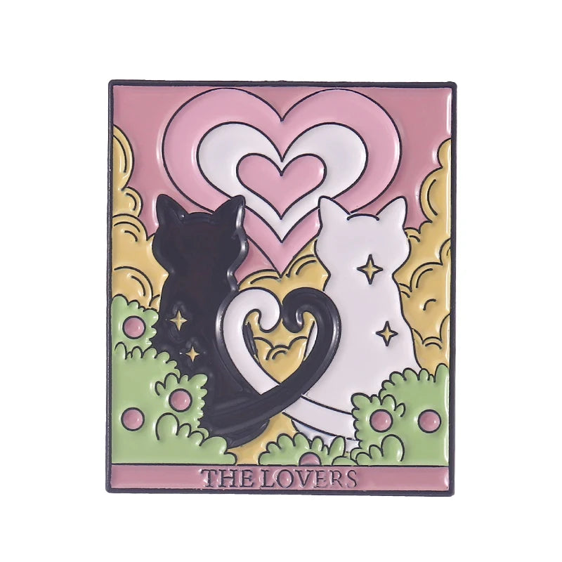Tarot Enamel Pins Custom Sun Moon Stars Gothic Skeleton Lover Brooches Lapel Badges Bag Punk Dark Witch Jewelry Gift for Kids